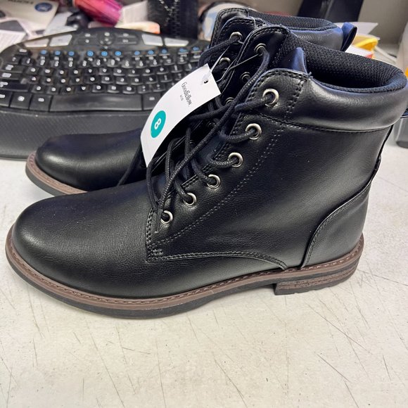 Men's Jeffery Cap Toe Combat Boots Black Size 8 Goodfellow & Co - Picture 2 of 6